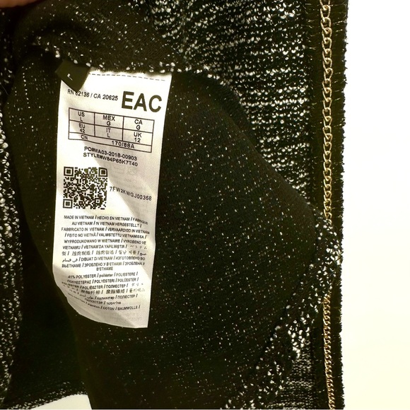 GUESS | Women’s L Large Gray Chain Arm Peplum Top - Picture 4 of 11